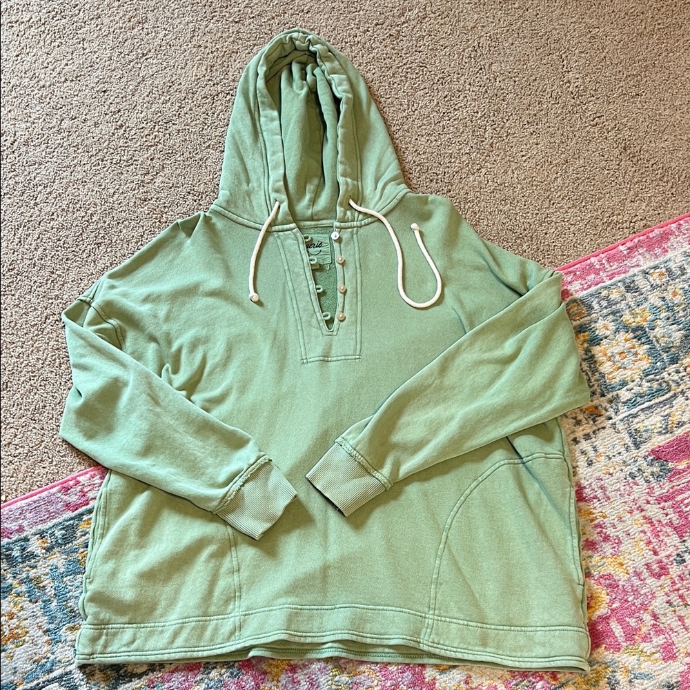 Aerie Green Hooded Sweater